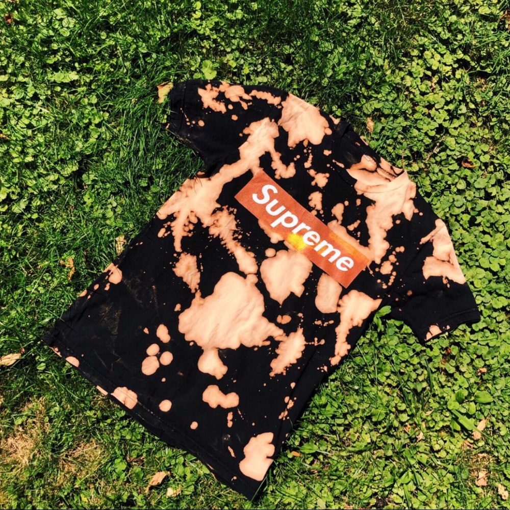 Supreme custom bleach dyed t-shirt 🕸